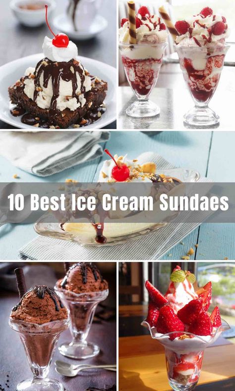 I Scream, You Scream, we all scream for ice cream! With the hot days ahead, we've got 10 Best Ice Cream Sundae ideas that will cool you down, fill you up and satisfy all of those cravings! From hot fudge to strawberry, banana split, and chocolate, we will walk you through some of the best sundaes to enjoy!! Easy Ice Cream Sundae Dessert, Making Ice Cream Sundaes, Soft Serve Sundae Ideas, Ice Cream Sundays Ideas Desserts, Classic Ice Cream Sundae, Birthday Ice Cream Sundae, I’ve Cream Sundae, Ice Cream Sundae Recipe Ideas, Creative Ice Cream Sundae Ideas