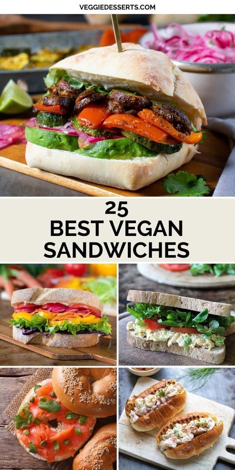 Be inspired by these 25 Incredible Vegan Sandwiches! These are the best recipes and they're creative, tasty and easy to make. You'll love these vegetarian and vegan sandwich ideas. You'll find recipes for vegan tuna sandwiches, vegan lobster rolls, vegan reuben sandwich, vegan French dip and much more! These vegan sandwich recipes are all full of creative twists, nutritious veggies and awesome ingredients from jackfruit and tempeh to chickpeas and white beans. Vegan French Dip, Vegan Reuben Sandwich, Vegan Sandwich Ideas, Vegan Lobster, Vegan Reuben, Vegan Sandwich Filling, Vegan Halloumi, Vegan Philly Cheesesteak, Tuna Sandwiches