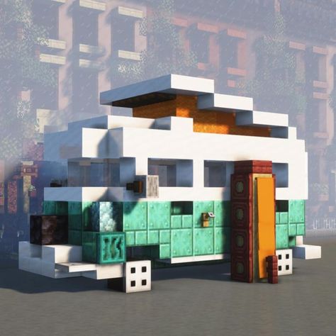 Blaze on Instagram: "Today’s post is a Volkswagen T2 camper van. . It features a surfboard a pop up roof, a spare tire, and more… . Special thanks to @zicklena for the awesome shaders pictures. . This build is based off of the LEGO set “10279 Volkswagen T2 Camper van” . This build was made on the Meta-Union server. Use the command /pw Blaze_CamperVan in the builders world to see it in game. . What do you think of this build? Let me know in the comments. . . . #minecraft #minecraftvehicles #minec Minecraft Van Build, Minecraft Camper Van, Minecraft Rv Camper, Retro Minecraft, Minecraft Outdoor Ideas, Van Minecraft, Minecraft Details, Minecraft Vehicles, City Minecraft