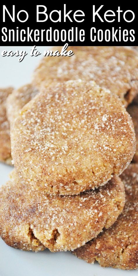 No Bake Keto Snickerdoodle Cookies - Everyone will love this keto snickerdoodle cookies recipe, so make a bunch! They are no-bake, so even kids can make them. #keto #ketorecipes #Ketodiet #Ketosnickerdoodlecookies #nobakeketocookies #snickerdoodles #holidayrecipes #healthysnacks #food #recipes No Bake Keto Cookies, Keto Snickerdoodle Cookies, Snickerdoodle Cookies Recipe Easy, Snickerdoodle Cookies Recipe, Galletas Keto, Low Sugar Diet Recipes, Keto Christmas Cookies, Keto Cookie Recipes, Keto Holiday