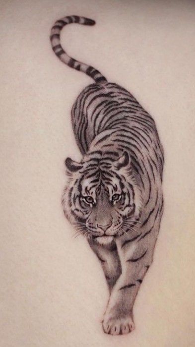 Tattoos Of Animals, Tiger Tattoo Thigh, Tattoos Fish, Tattoo Fishing, Tattoos Birds, Dog Ear Tattoo, White Tiger Tattoo, Fishing Tattoos, Tattoo Fish