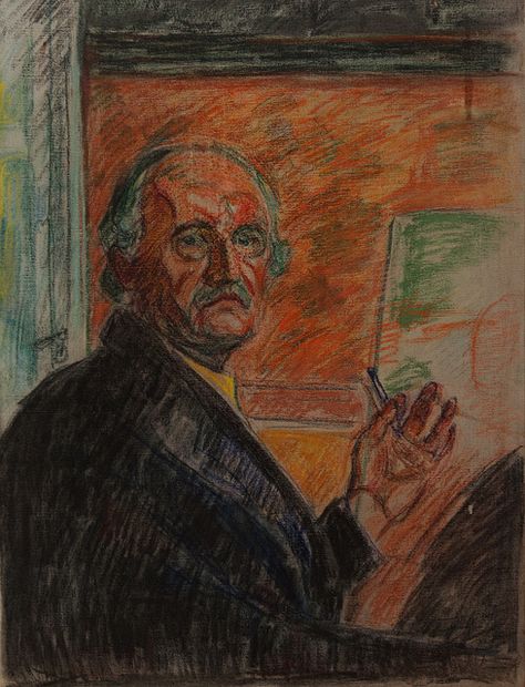 Edvard Munch, "Self Portrait", Pastel ✏✏✏✏✏✏✏✏✏✏✏✏✏✏✏✏  ARTS ET PEINTURES - ARTS AND PAINTINGS  ☞ https://fr.pinterest.com/JeanfbJf/pin-peintres-painters-index/ ══════════════════════  Gᴀʙʏ﹣Fᴇ́ᴇʀɪᴇ BIJOUX  ☞ https://fr.pinterest.com/JeanfbJf/pin-index-bijoux-de-gaby-f%C3%A9erie-par-barbier-j-f/ ✏✏✏✏✏✏✏✏✏✏✏✏✏✏✏✏ Munch Self Portrait, Edvard Munch Paintings, Munch Art, Paintings Portraits, Mary Cassatt, German Expressionism, Amedeo Modigliani, Edouard Manet, Digital Museum