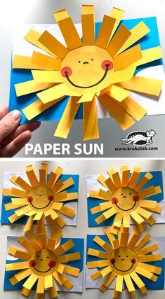 PAPER SUN Sun Craft, Sunshine Crafts, Toddler Valentine Crafts, Paper Sun, Sun Crafts, Weather Crafts, Sistem Solar, Kindergarten Art Projects, Kindergarten Crafts