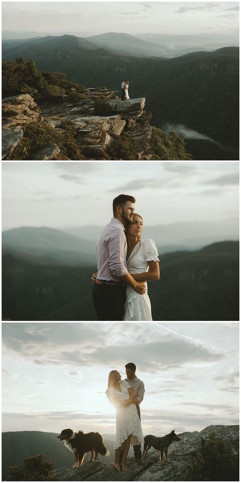 Pre Wedding Shoot Mountains, Prewedding Mountain Photo Ideas, Hiking Engagement Photoshoot, Engagement Photos Georgia, Moody Mountain Engagement Photos, Wilderness Engagement Photos, Elope Mountain Wedding, Alberta Engagement Photos, Mountaintop Engagement Photos