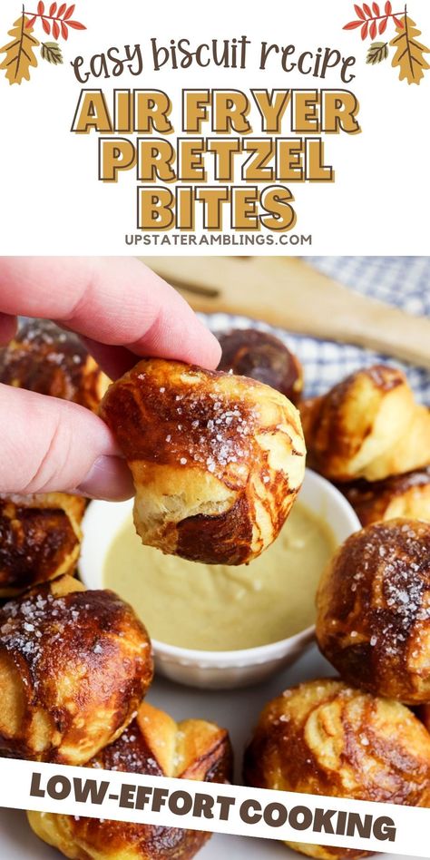 Enjoy warm, soft pretzel bites with minimal effort using an air fryer. These easy air fryer pretzel bites are perfect for snacking or parties, ready in just a few minutes! Air Fryer Pretzel Bites, Air Fryer Pretzel, Pretzel Bites Recipes, Air Fryer Recipes Snacks, Canned Biscuits, Air Fryer Oven Recipes, Biscuit Dough, Air Fry Recipes, Air Fryer Dinner Recipes