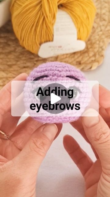 Embroidering Faces On Amigurumi, Embroidery Amigurumi Faces Tutorial, How To Make Eyebrows, Bushy Eyebrows, Crochet Faces, Love Crochet, Worsted Weight, Learn To Crochet, Crochet Doll