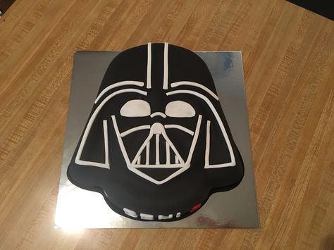 Darts Vader cake                                                                                                                                                     More Darth Vader Birthday Party, Darth Vader Birthday, Darth Vader Party, Darth Vader Cake, Star Wars Birthday Cake, 5th Birthday Cake, Cake Templates, Star Wars Cake, Star Wars Birthday Party