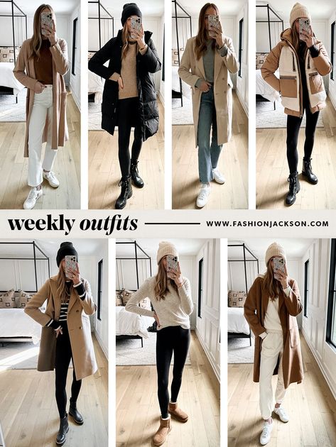 weekly outfit ideas, week of outfits, chic week of outfits, womens week of outfits, weekly work from home outfits, weekly casual outfits, outfit ideas for fall, outfit ideas for winter, jeans outfit ideas, leggings outfit ideas, cold weather outfit ideas Winter Office Outfits, Winter Office Outfit, Business Casual Outfits Winter, Business Casual Winter, Winter Sweater Outfits, Cold Weather Outfit, Teaching Outfits, Chic Winter Outfits, Stylish Winter Outfits