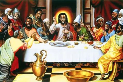 This Is Why You're Fat, Sinner: Bigger Portions at Last Supper - Gothamist Blacks In The Bible, Who Is Jesus, Hebrew Israelite, Black Jesus, Church Pictures, The Last Supper, Bible Pictures, Study Bible, World Religions