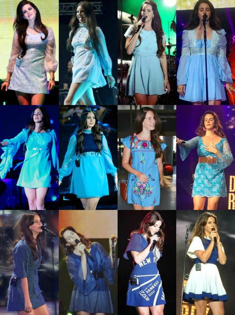 Lana Del Rey Paradise, Lana Del Rey Outfits, Rey Costume, School Poster, Im Blue, Blue Dress Short, Concert Outfits, Vintage Glam, Blue Outfit