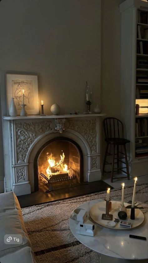 Fireplace Aesthetic, Dream Apartment, House Room, Humble Abode, Cozy Winter, Apartment Interior, A Living Room, House Inspo, Dream Home Design