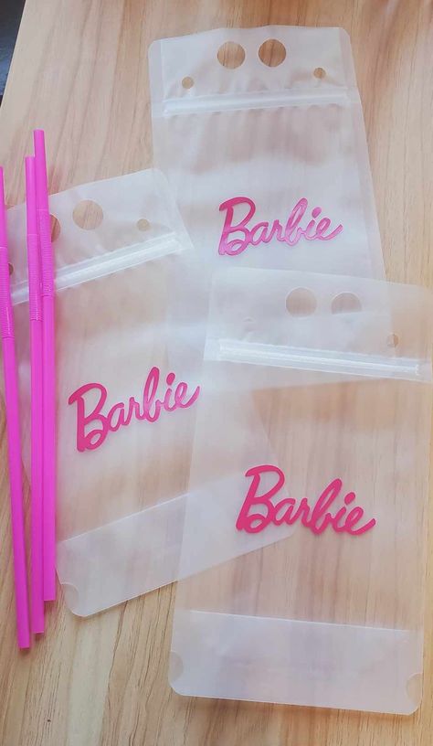 Barbie Drink, Barbie Edition, Barbie Party Supplies, Party Cake Table, Drink Pouches, Lab Week, Barbie Party, Chocolate Covered Oreos, Gift List