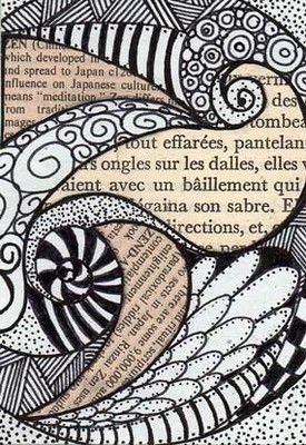 Zentangle Collage, Story Book Art, Zentangle Art Ideas, Modele Zentangle, Zantangle Art, Nice Patterns, معرض فني, Art Altéré, Text Pattern