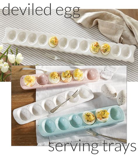 Serve your favorite seasonal dish, in darling ceramic deviled egg serving trays. Deviled Egg Tray, Serving Ideas, Egg Tray, Easter Items, Deviled Egg, Diy Ceramic, Herb Pots, Ceramic Tray, Pink Ceramic