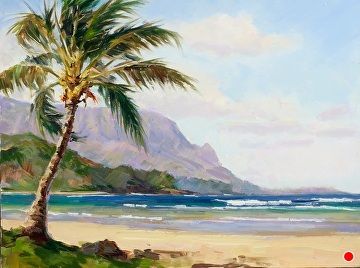 Checking The Surf by Jenifer Prince, Oil, 9 x 12 Tunnels Beach, Jenifer Prince, Beach Art Painting, Hawaii Art, Another Day In Paradise, Landscape Art Painting, Tropical Landscaping, Plein Air Paintings, Beach Painting