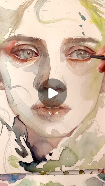 Watercolour Portrait Faces, Agnes Cecile Watercolor, Ink Portrait Drawing, Watercolour Face, Watercolor Faces, Watercolor Portrait Tutorial, Portrait Drawing Tips, Agnes Cecile, Painting Face