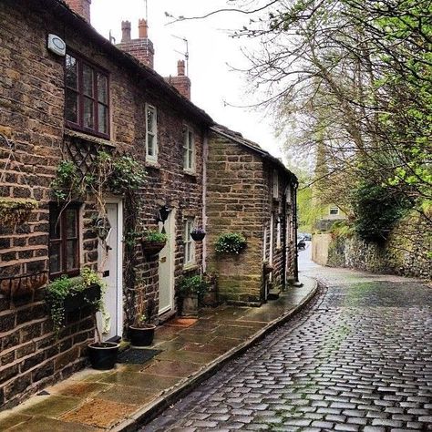 16 Queen St, Bollington, Macclesfield, Cheshire, England. Old English Village, England Townhouse, Old Village Aesthetic, Cheshire Uk, Cheshire England, Cobblestone Streets, English Village, Stone Cottage, Cabins And Cottages