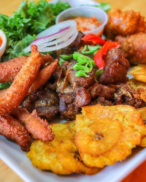 Neguess Creole Restaurant on Instagram: “It’s Fritay Friday!! Come try a plate or a platter to share. To Go only #fritay #fritayfriday #friday #haitian #haitianfood #plantains…” Ghanaian Culture, Ghanaian Food, Ny Food, Carribean Food, African Cooking, Haitian Food Recipes, Island Food, Food Platters, African Food