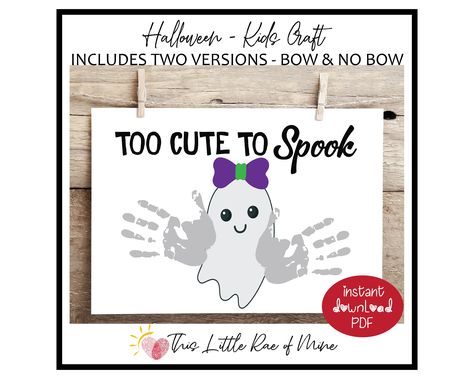 Hand Print Ghost, Ghost Handprint Craft, Ghost Footprint Craft, Halloween Craft Toddler, October Handprint Art, K5 Crafts, Halloween Baby Crafts, Ghost Footprints, Classroom Painting