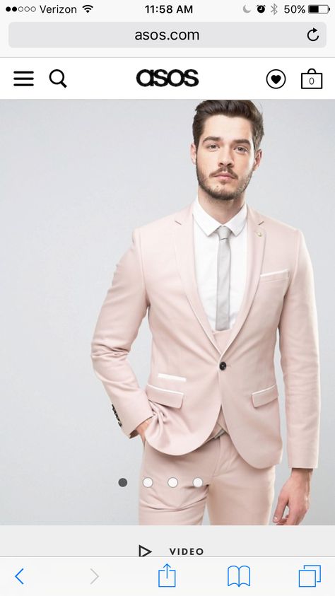 Prom Dance Ideas, Peach Suit, Best Wedding Suits, Dance Ideas, Saree Designs Party Wear, Mens Attire, Pink Suit, Pink Men, Groomsmen Attire