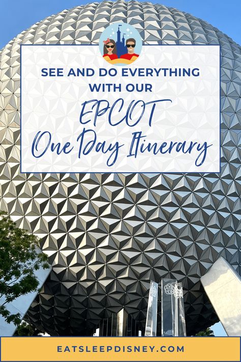 See and Do Everything With Our EPCOT One Day Itinerary for 2024  Only have one day to do EPCOT in Walt Disney World on your next vacation? No problem! This EPCOT one day itinerary is your guide to doing everything that the theme park has to offer from open to close. Disney World Itinerary 2024, Epcot Itinerary, Disney World Itinerary, Epcot Rides, Disney Universal Studios, Epcot Theme Park, Vacation 2024, Girl Trip, Disney 2024