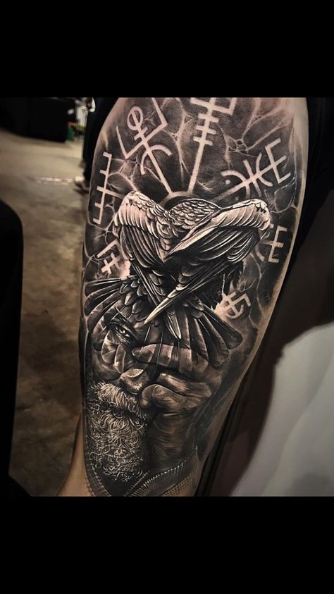 Kurt Tattoo, Viking Tattoos For Men, Viking Warrior Tattoos, Norse Mythology Tattoo, Scandinavian Tattoo, Viking Tattoo Symbol, Viking Tattoo Sleeve, Vikings Tattoo, Warrior Tattoos