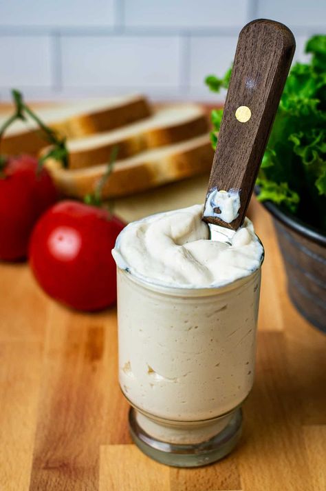 Vegan Tofu Mayonnaise Recipe (Oil-Free) - Shane & Simple Tofu Mayonnaise, Tofu Mayo, Vegan Mayonaise, Sandwiches And Wraps, Vegan Egg Replacement, Oil Free Vegan Recipes, Mayonnaise Recipe, Vegan Tofu, Soy Recipes