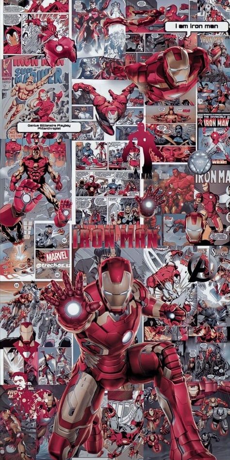 Iron Man Comics Wallpaper, Iron Man Collage Wallpaper, Iron Man Art Wallpaper, Iron Man Wallpaper Iphone, Iron Man Background, Iron Man Comic Cover, Ironman Poster, Ironman Wallpaper, Ironman Tony Stark