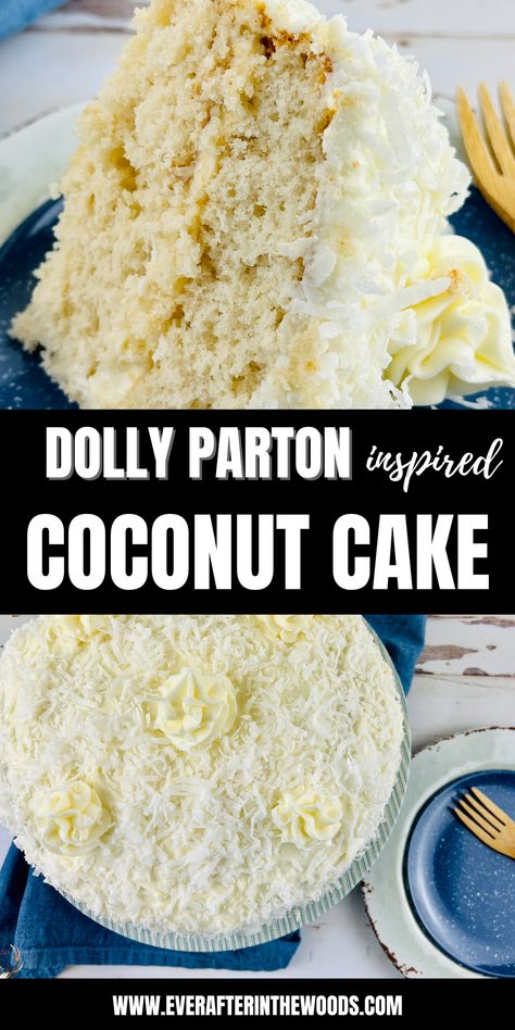 coconut cake Coconut Custard Cake Recipe, Dolly Parton Recipes, Almond Joy Cake, Homemade Frosting Recipes, Fruit Cocktail Cake, Coconut Poke Cakes, Cocktail Cake, Coconut Cake Recipe, Homemade Frosting