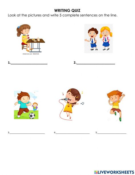 Write Sentences Worksheets, Write A Sentence Worksheet, Write A Sentence About The Picture, Writing Simple Sentences Worksheets, Look At The Picture And Write Sentences, Make Sentences Worksheet 1st Grades, Make A Sentence Worksheet, Picture Story Writing, Simple And Compound Sentences