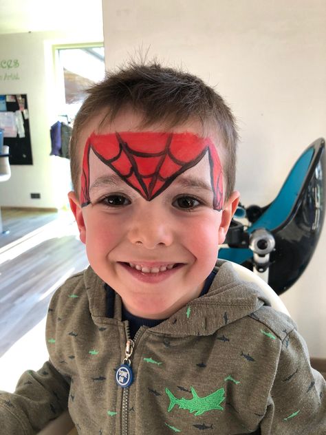 Spider Man Face Paint Easy, Kids Face Painting Easy, Spider Man Face Paint, Easy Face Painting Designs, Festival Face Paint, Face Painting For Boys, Spiderman Face, Halloween Makeup Diy, Festival Face