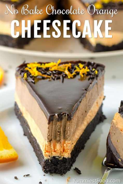 Orange Creamsicle Cheesecake Recipe, Orange Cheesecake Recipes, Yummiest Food, Chocolate Orange Cheesecake, Orange Cheesecake, Chocolate Peanut Butter Cheesecake, Cheesecake Chocolate, Light Desserts, Cheesecake Desserts