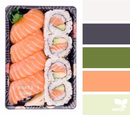 Kitchen Palette, Navy Color Scheme, Seeds Color, Sushi Design, Salmon Sushi, Color Me Beautiful, Pastel Colour Palette, Design Seeds, Color Pallets