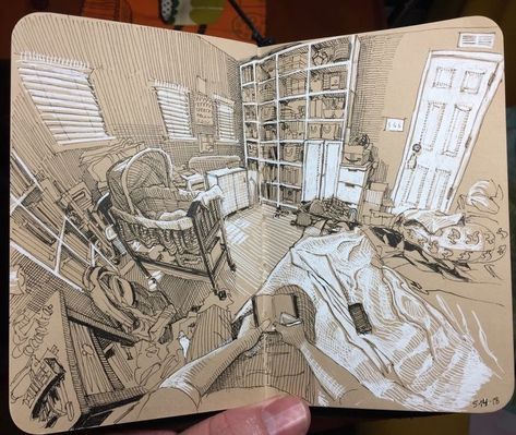 Toned Paper Drawing, Paul Heaston, Observational Drawing, Drawing Sketchbook, Perspective Art, Toned Paper, Arte Sketchbook, Paper Drawing, Sketchbook Inspiration