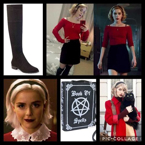 Sabrina Spellman Chilling Adventures Sabrina Spellman Halloween Costume, Sabrina Spellman Outfit Halloween, Adventures Outfits, The Chilling Adventures Of Sabrina Spellman Outfit, Chilling Adventures Of Sabrina Wallpaper, Sabrina Spellman Red Coat, Sabrina Chilling Adventures, Sabrina Spellman Outfit, Chilling Adventures Of Sabrina Edits