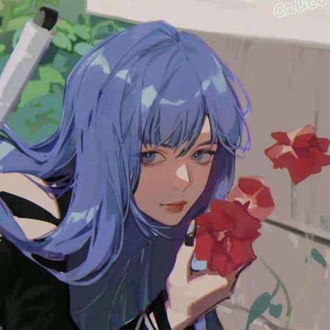 Blue Hair, A Girl, Bat, A Woman, Books Wattpad, Wattpad, Share It, Books, Flowers