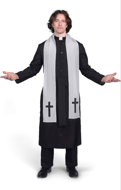 Priest Halloween Costume, Priest Halloween, Adult Dinosaur Costume, Priest Outfit, Priest Costume, White Stole, Dress Up Party, Matching Costumes, Costume For Halloween