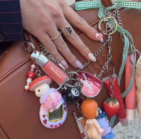 Sonny Angel Nails, Cool Keychains, Accessorize Bags, Inside My Bag, Bag Charms, Sonny Angel, Pretty Bags, Essential Bag, Aesthetic Icon