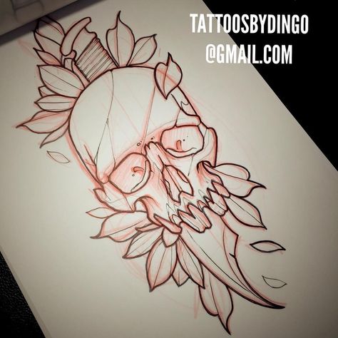 Traditional Tattoo Drawings, Skull Sleeve, Diamond Tattoos, Skull Art Drawing, Pen Illustration, Tattoo Flash Sheet, Skulls Drawing, Tattoo Traditional, Traditional Tattoo Art