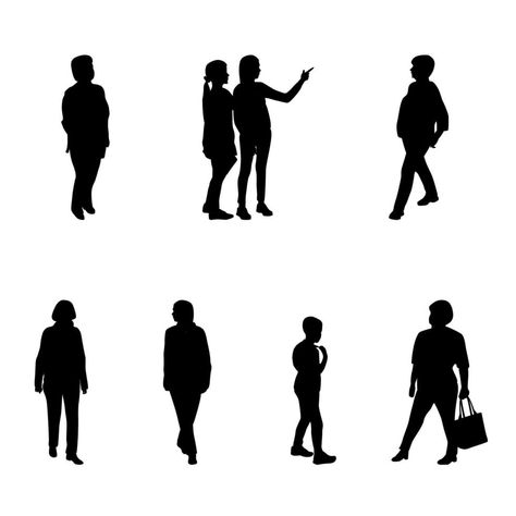 Walking Silhouette, Silhouette Architecture, Black And White Silhouette, People Png, Walking People, Silhouette People, People Walking, Group Of People, Own Business