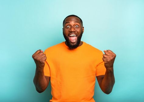 Photo black man is happy with joyful and... | Premium Photo #Freepik #photo #optimistic #laugh #optimism #smile Happy Man, Happy Black, Pencil Painting, Smiling Man, Black Person, Design Posters, New Month, Black Man, Happy Fun