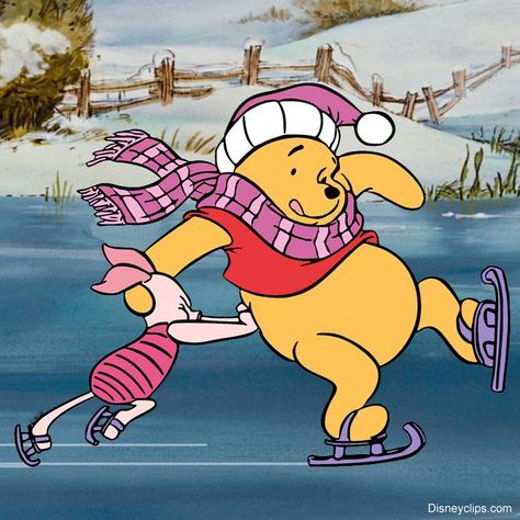 Winter Skating, Winnie The Pooh Drawing, Flying A Kite, Winnie The Pooh And Piglet, Pooh And Piglet, Christmas Cutouts, Winnie The Pooh Pictures, Pixar Characters, Picking Flowers