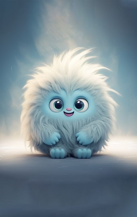 Ai Art. In Collaboration with MidJoureny AI by Gabriela Karl Fernandes. . . Midjourney Prompt: I need a character, feminine, a little blue, fluffy, friendly monster who has the power of love. Full body. Cute Fluffy Monster, Fluffy Monster, Cute Monster Illustration, Friendly Monster, Angry Animals, Blue Monster, Cartoon Monkey, Monster Illustration, Monster Characters