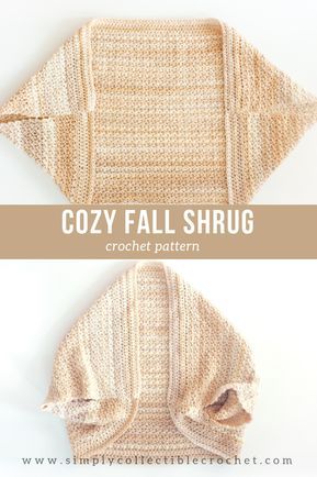 Crochet Pattern - COZY FALL SHRUG: The whole base of the sweater is crocheted using it, and is surrounded by a subtle border.  CLICK THE LINK NOW! #vest #shawl #crochetlove #crochetpattern #simplycollectible Spider Stitch, Crochet Shrug Pattern Free, Crochet Shrug Pattern, Shrug Pattern, Crochet Sweater Pattern Free, Crochet Vest Pattern, Cozy Crochet, Crochet Bolero, Crochet Shawls And Wraps