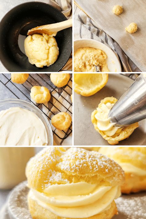 Making your own gluten-free cream puffs is easier than you think! Follow these step-by-step instructions and enjoy cream puffs again! Cream Puff Dessert, Homemade Cream Puffs, Puff Dessert, Caramel Dessert Recipes, Vanilla Cream Filling, Berry Dessert Recipes, Mini Dessert Recipes, Sweet Whipped Cream, Buffalo Chicken Pasta