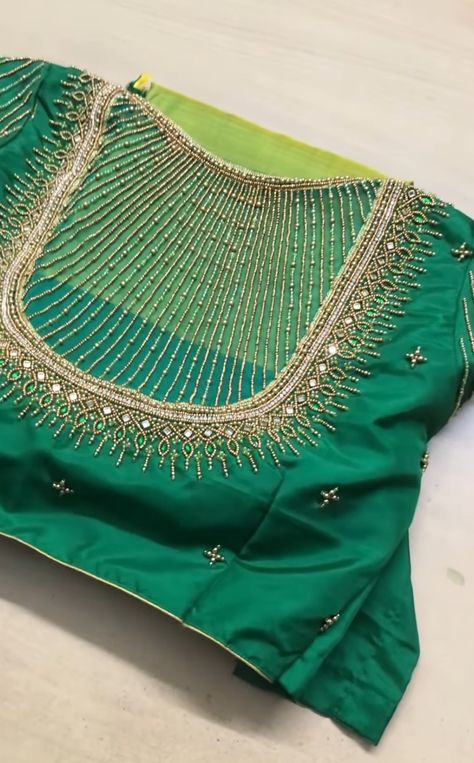 Net Work Aari Blouse, Net Work Blouse Designs, Net Blouse Designs Latest, Net Work Blouse, Net Blouse Designs, Magam Work Designs, Latest Blouse Neck Designs, Magam Work, Work Blouse Designs