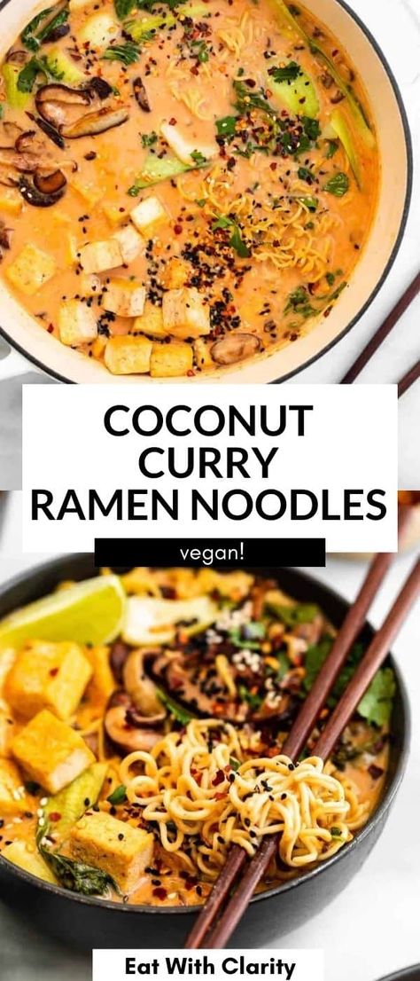 Coconut Curry Ramen, Vegan Ramen Recipes, Vegetarian Ramen, Ramen Food, Curry Ramen, Tofu Curry, Truck Business, Vegan Ramen, Ramen Shop