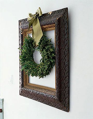 The Polohouse: Decking Your Halls Boxwood Wreaths, Picture Frame Crafts, Diy Picture Frames, Noel Christmas, Frame Crafts, Frame Wreath, Frame Decor, Christmas Joy, Christmas Inspiration