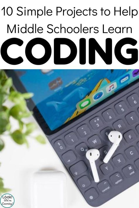 Help your middle schooler learn to code with these middle school coding projects for beginners! These are easy enough for any first-time coder to try! Middle School Elective Ideas, Coding Projects, Unschooling Middle School, Engineering Projects For Middle School, Computer Science Activities For Middle School, Middle School Technology Projects, Computer Science Middle School, Steam Activities Middle School, Middle School Coding