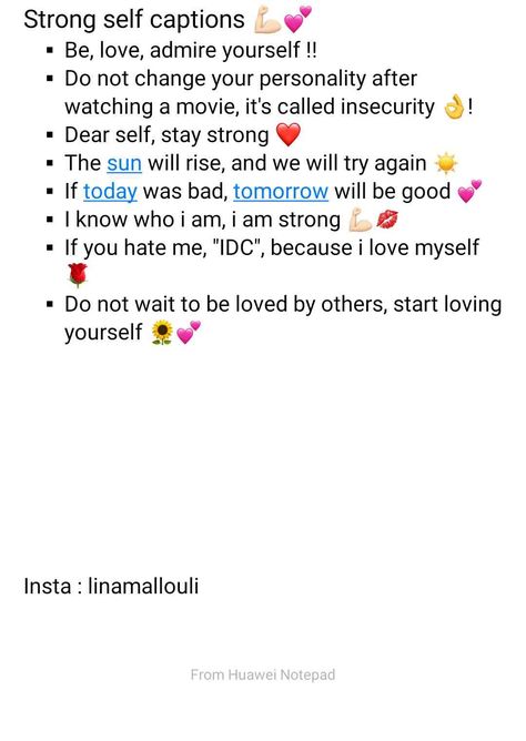 Strong insta captions Confident insta captions 💪🏻❤️ Confident Captions, Hate Love, Love Captions, Insta Captions, Love Me Do, Dear Self, I Am Strong, You Changed, I Know